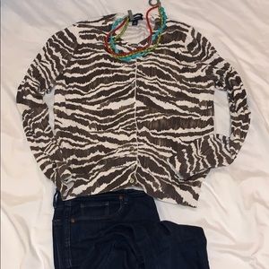 Lands’ End Printed 100% Supima Cotton Sweater